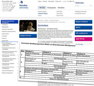 Keinerlei fachliche Detailinformationen: "Stenden university".